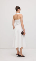 Solid Halter Midi Dress