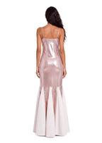 Dagon Glossy Maxi Dress In Pink