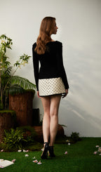 Polka Dot A line Mini Skirt