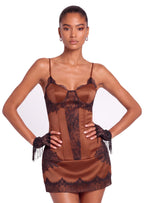 Faber Lace  Satin Mini Dress