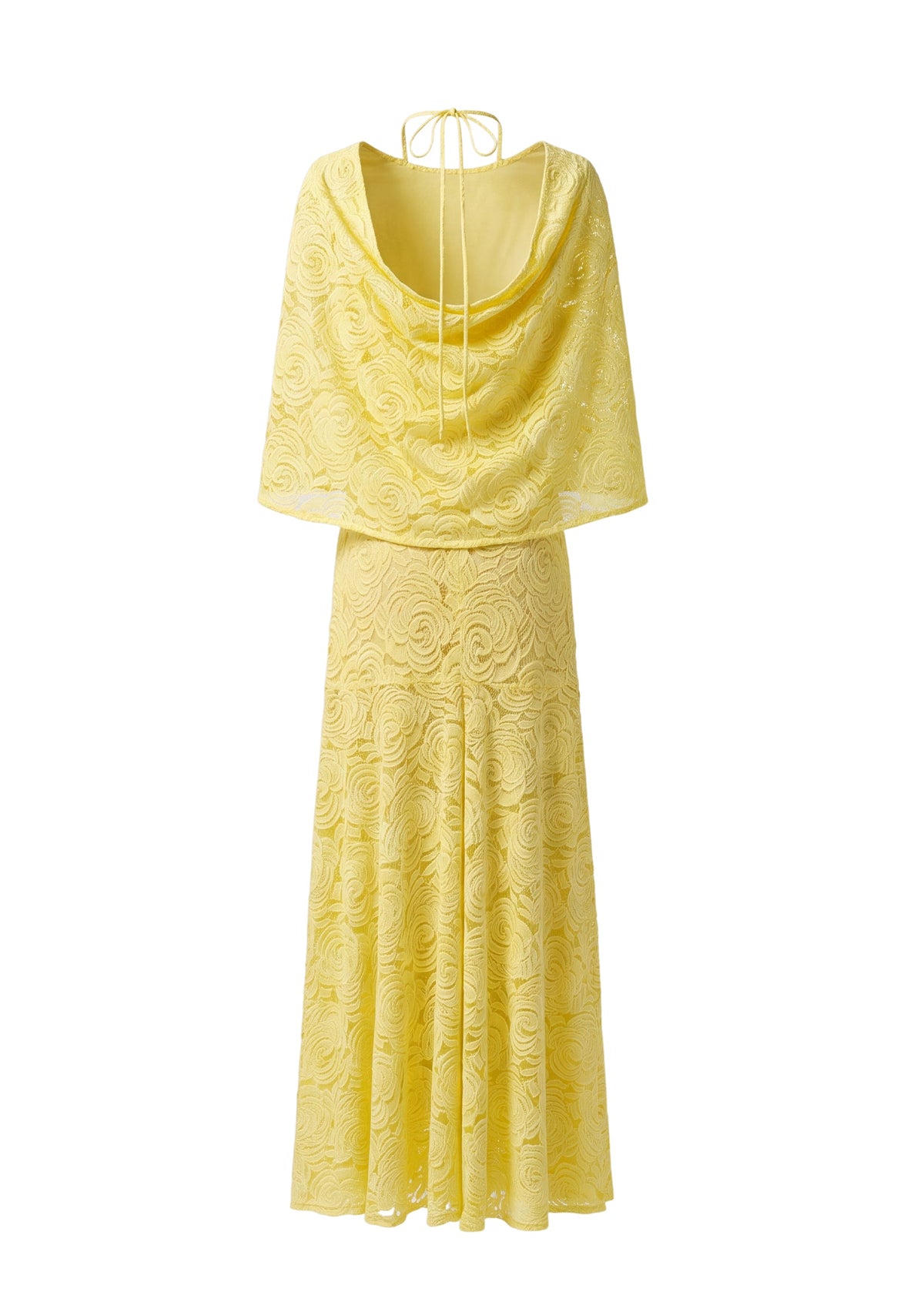 Kabili Round Neck Lace Maxi Dress In Yellow