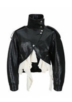 Quasar PU Paneled Ruffle Jacket