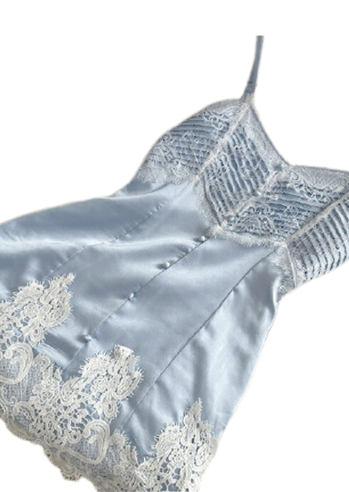 Babe  Satin Lace Mini Dress In Blue
