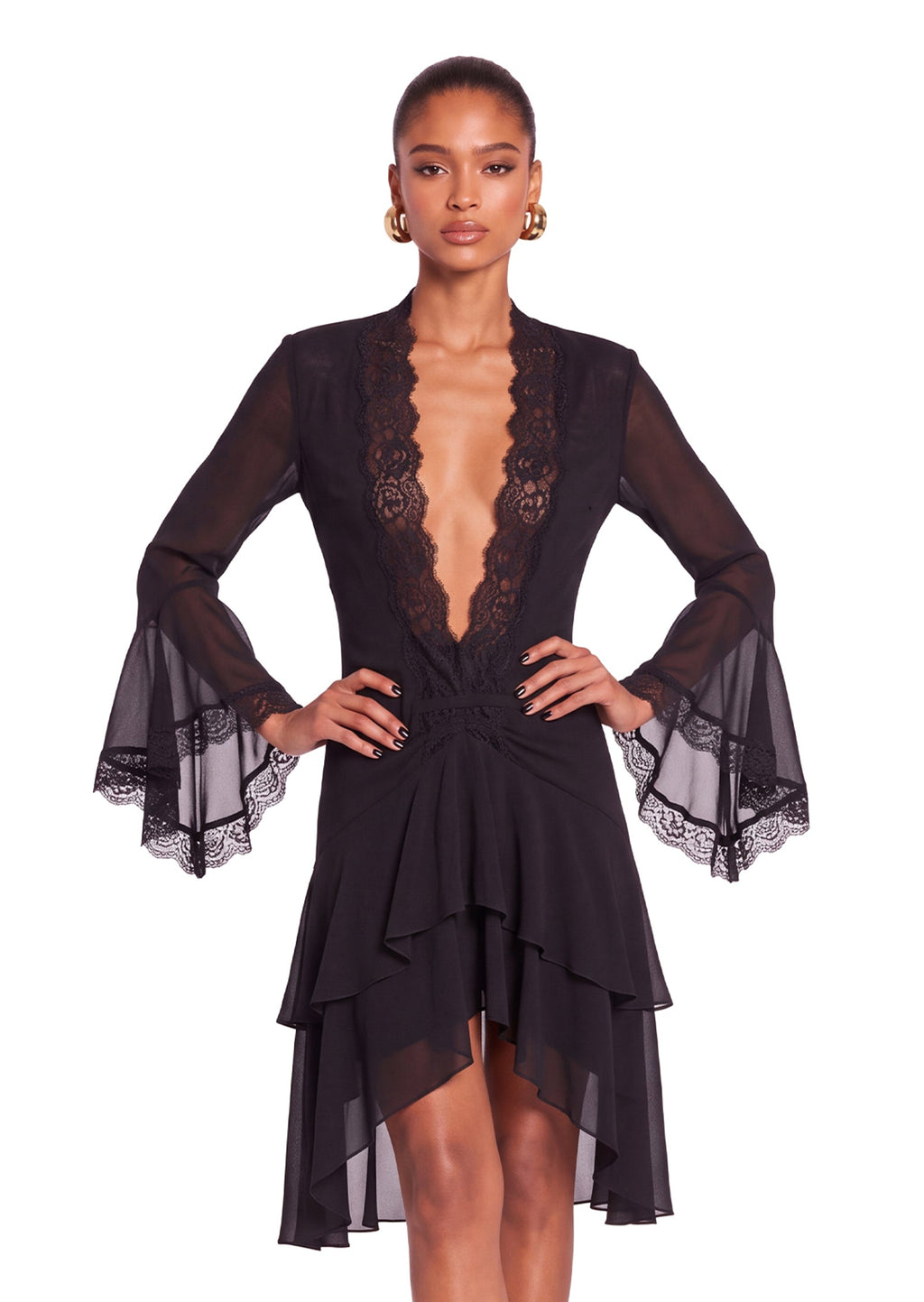 Naaji Long Sleeve Lace Mini Dress