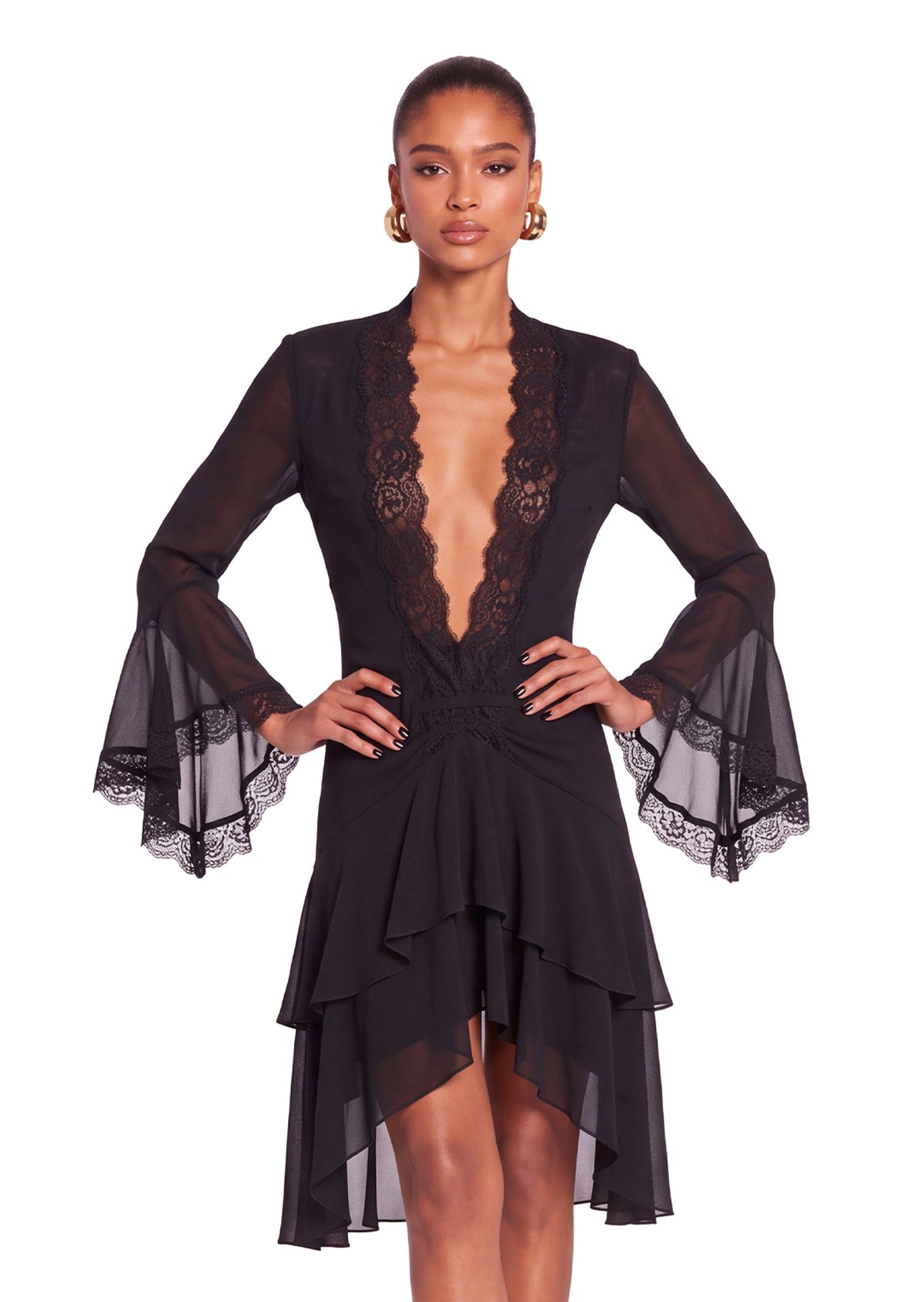 Naaji Long Sleeve Lace Mini Dress