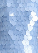Lieu Sleeveless Open Back Sequined Mini Dress In Sky Blue