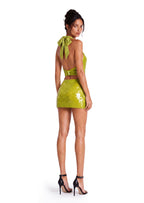 Pacari Sequined Halter Top & Mini Skirt Set