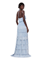 Kadmiel Halter Neck Multi  Layered Ruffled Maxi Dress