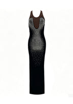 Baylor Crystal Mesh Insert Maxi Dress