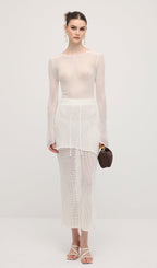 Knit Cover Up Backless Mini Dress In White