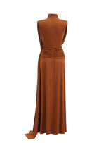 Jacenty Sleeveless Maxi Dress In Dark Brown