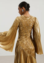 Metallic Maxi Dress In Gold