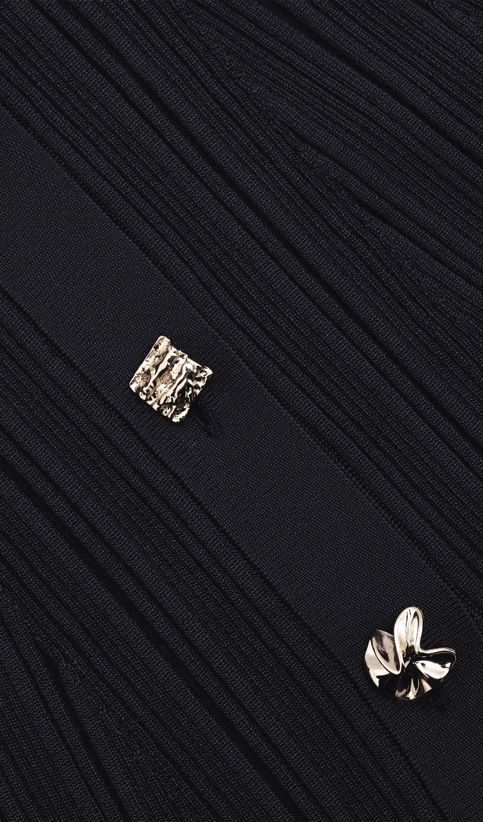 Metallic Button Knit Midi Dress