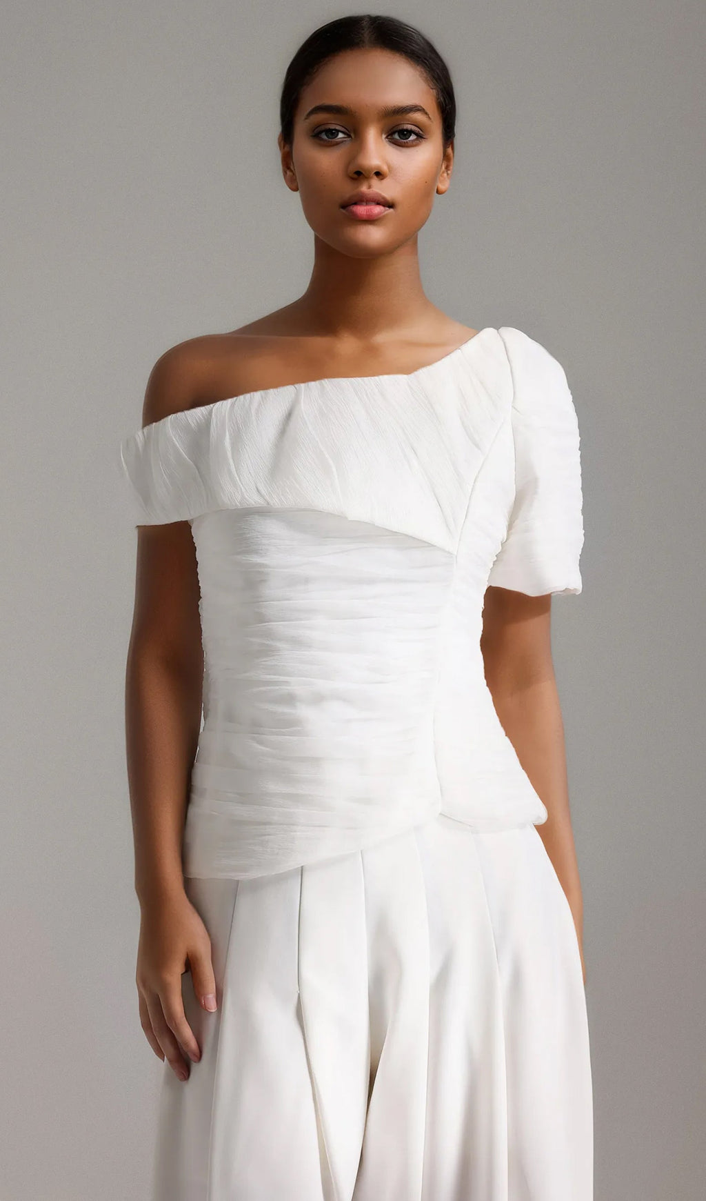 White Two Piece Pant Suit