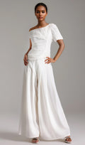 White Two Piece Pant Suit