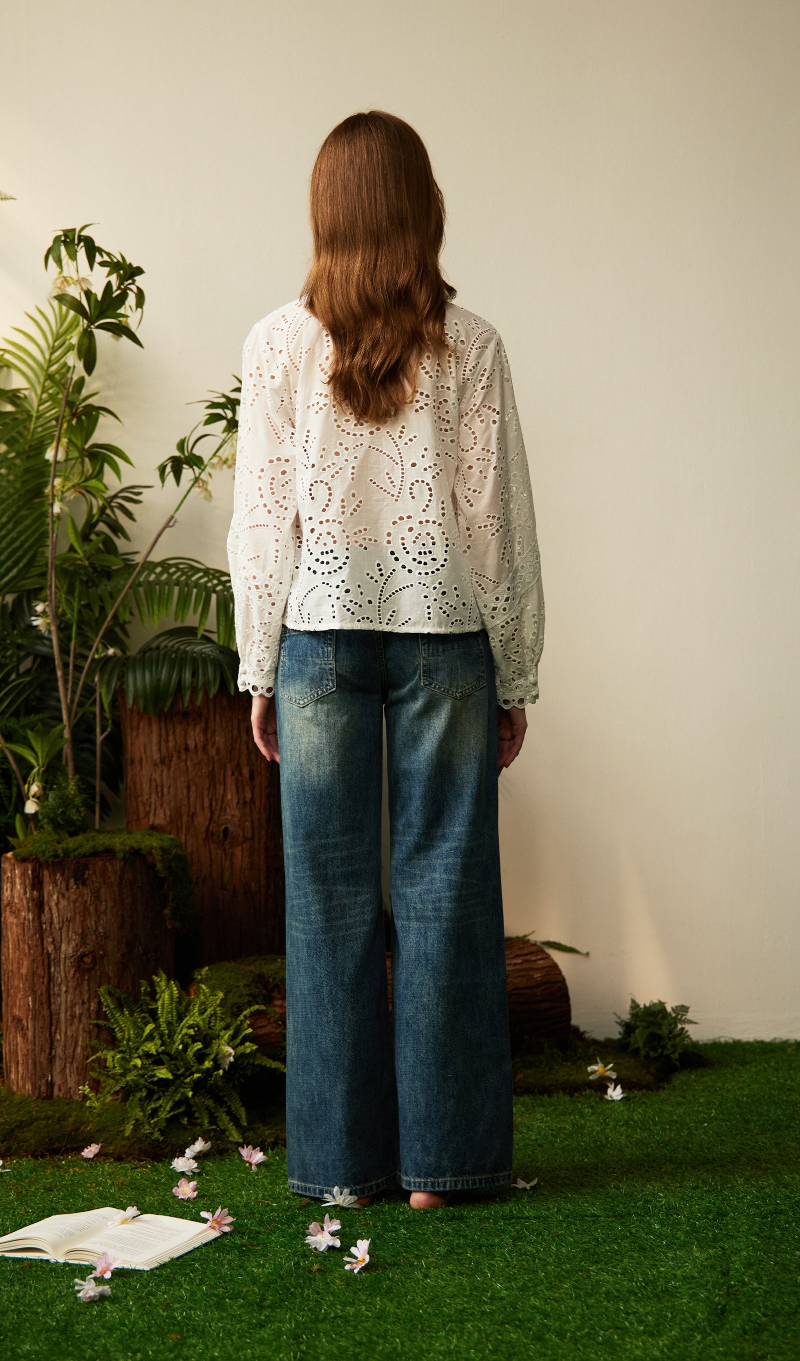 Hollow Out V Neck Top