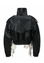 Quasar PU Paneled Ruffle Jacket