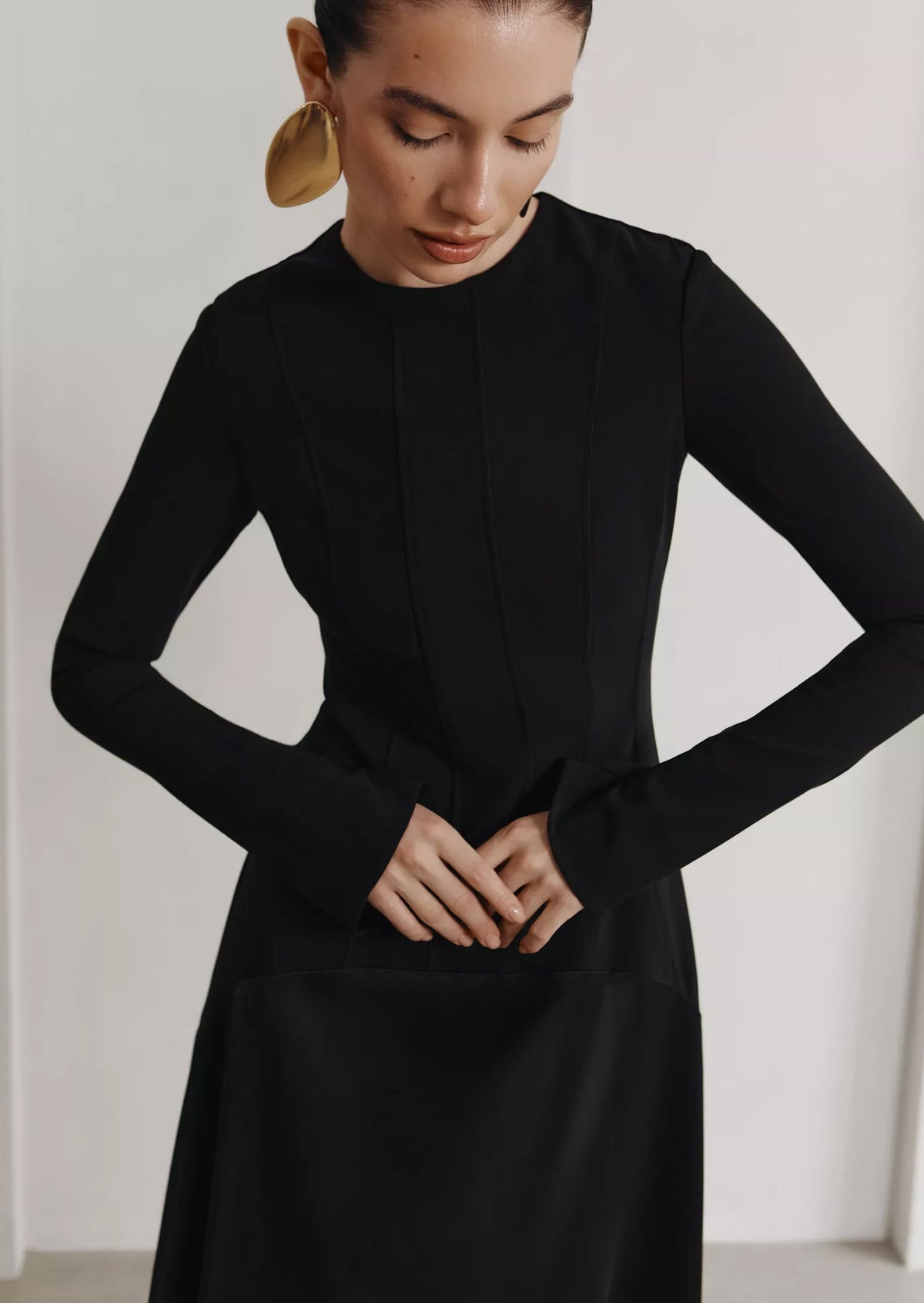 Knitted Satin Maxi Dress