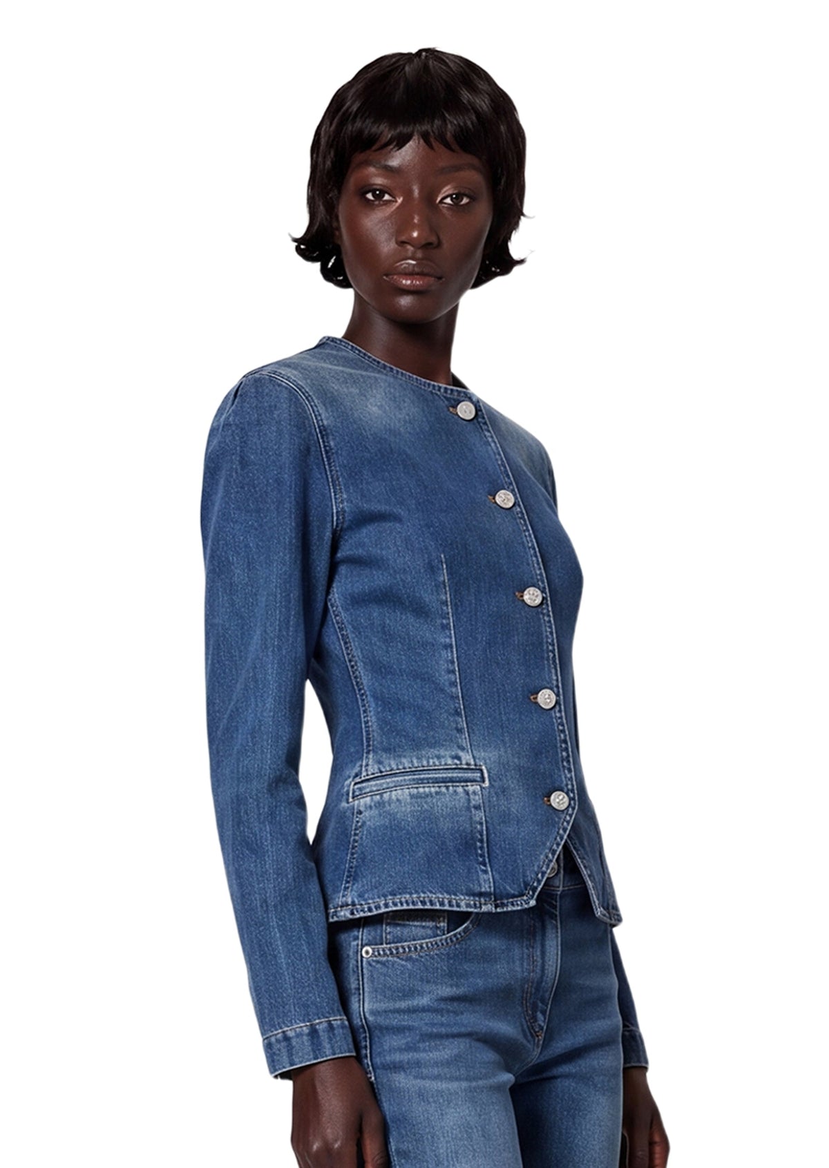 Paiva Long Sleeve Denim Jacket In Blue