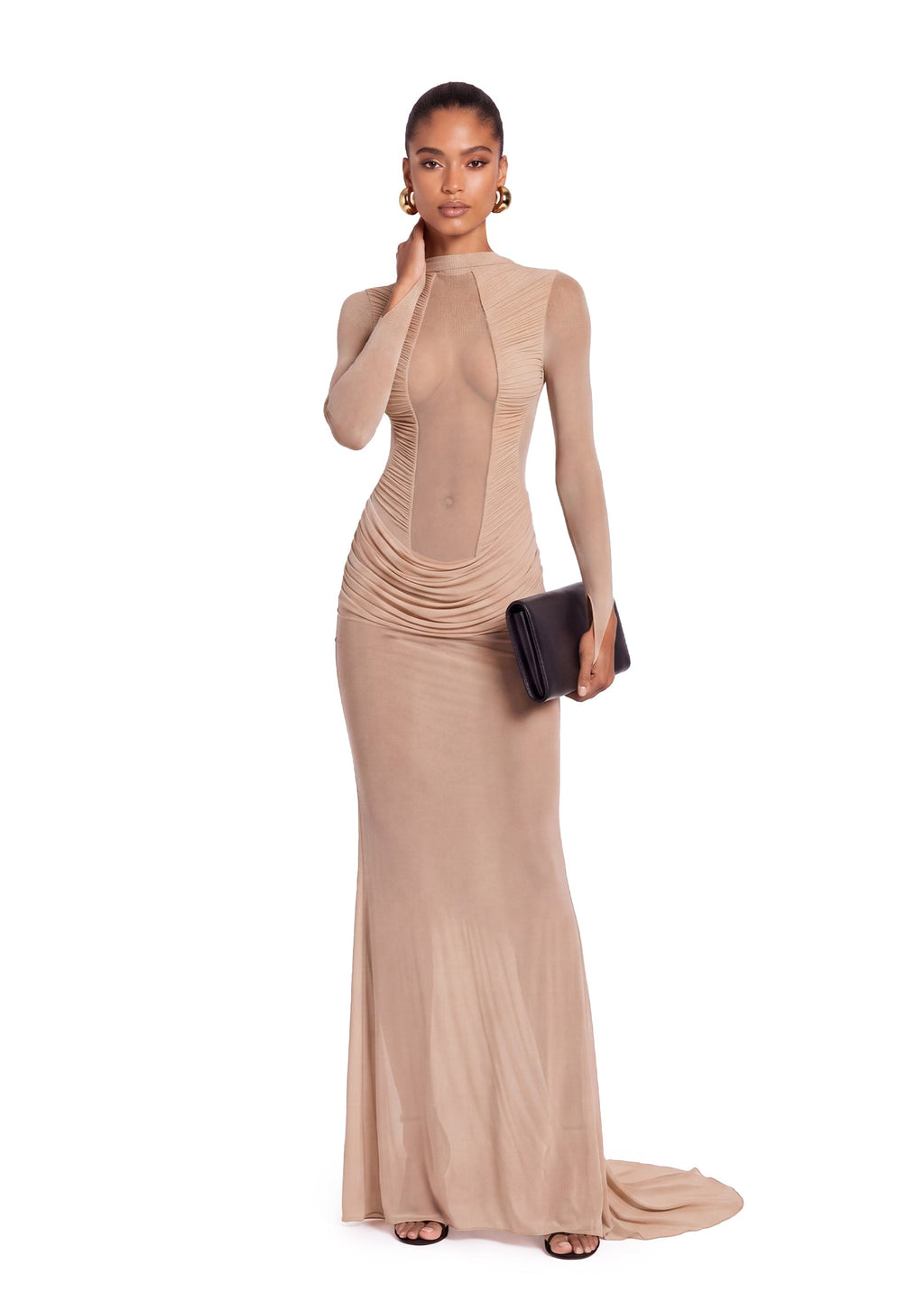 Zakhar High Neck Sheer Maxi Dress
