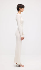 Draped Twist Knit Maxi Dress