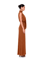 Jacenty Sleeveless Maxi Dress In Dark Brown