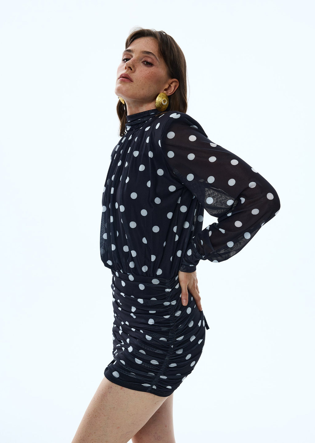 Magda Polka Dot Backless Mini Dress