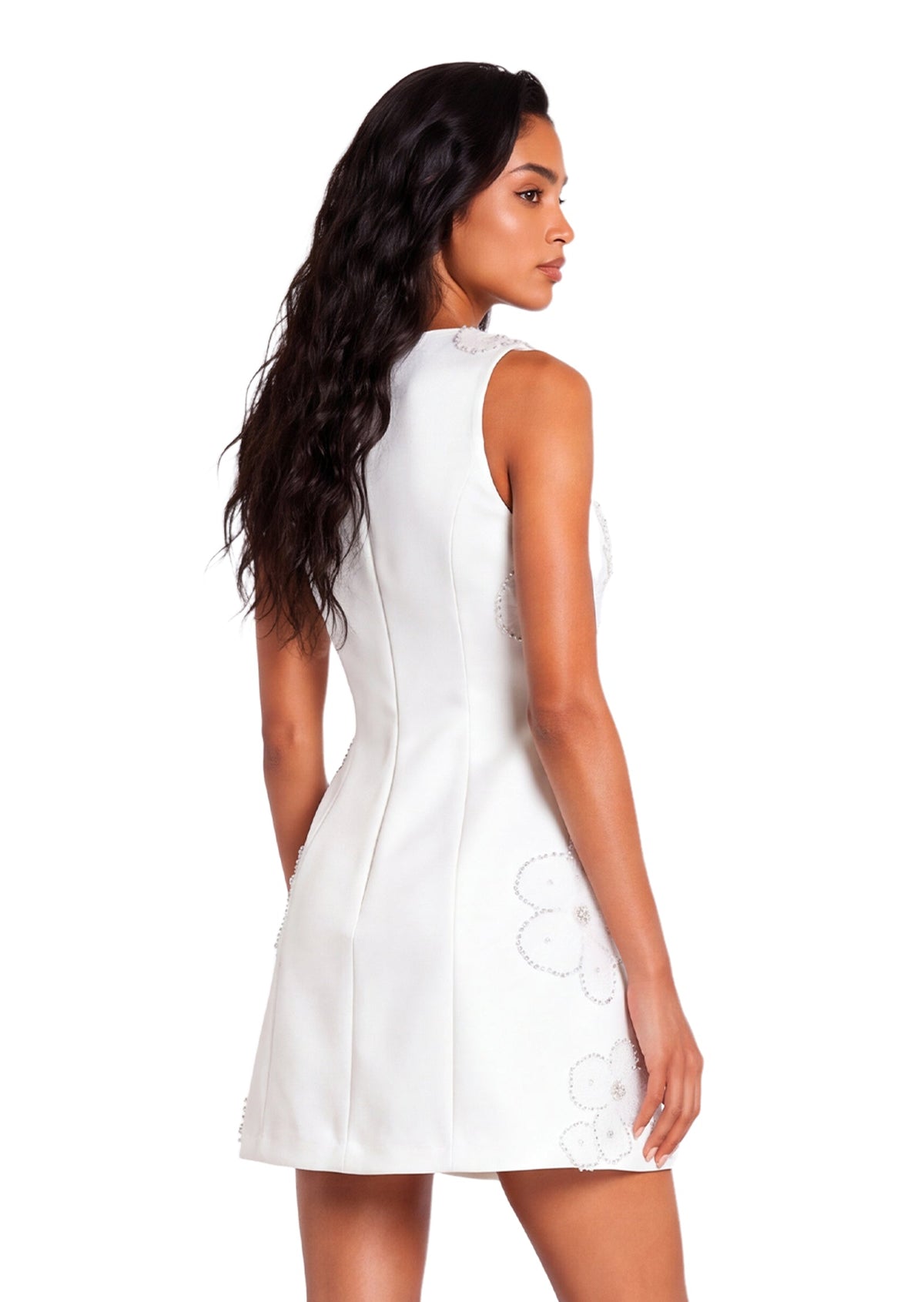 Jadran Beaded Floral Mini Dress