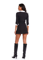 Tahir Knitted Patchwork Neckline Mini Dress