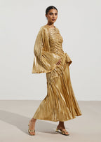 Metallic Maxi Dress In Gold