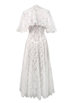 Maimun Lace Shawl Midi Dress In White