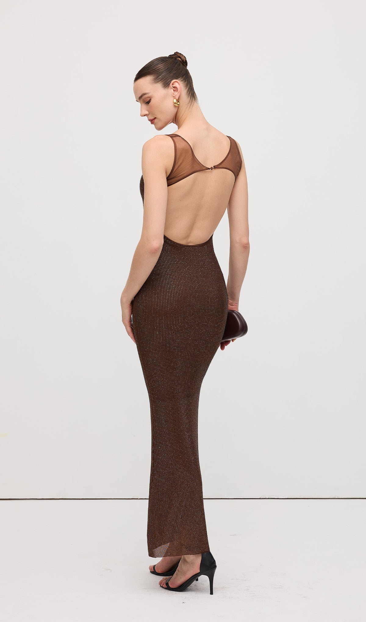 Hot Fix With Mesh Back Maxi Dress