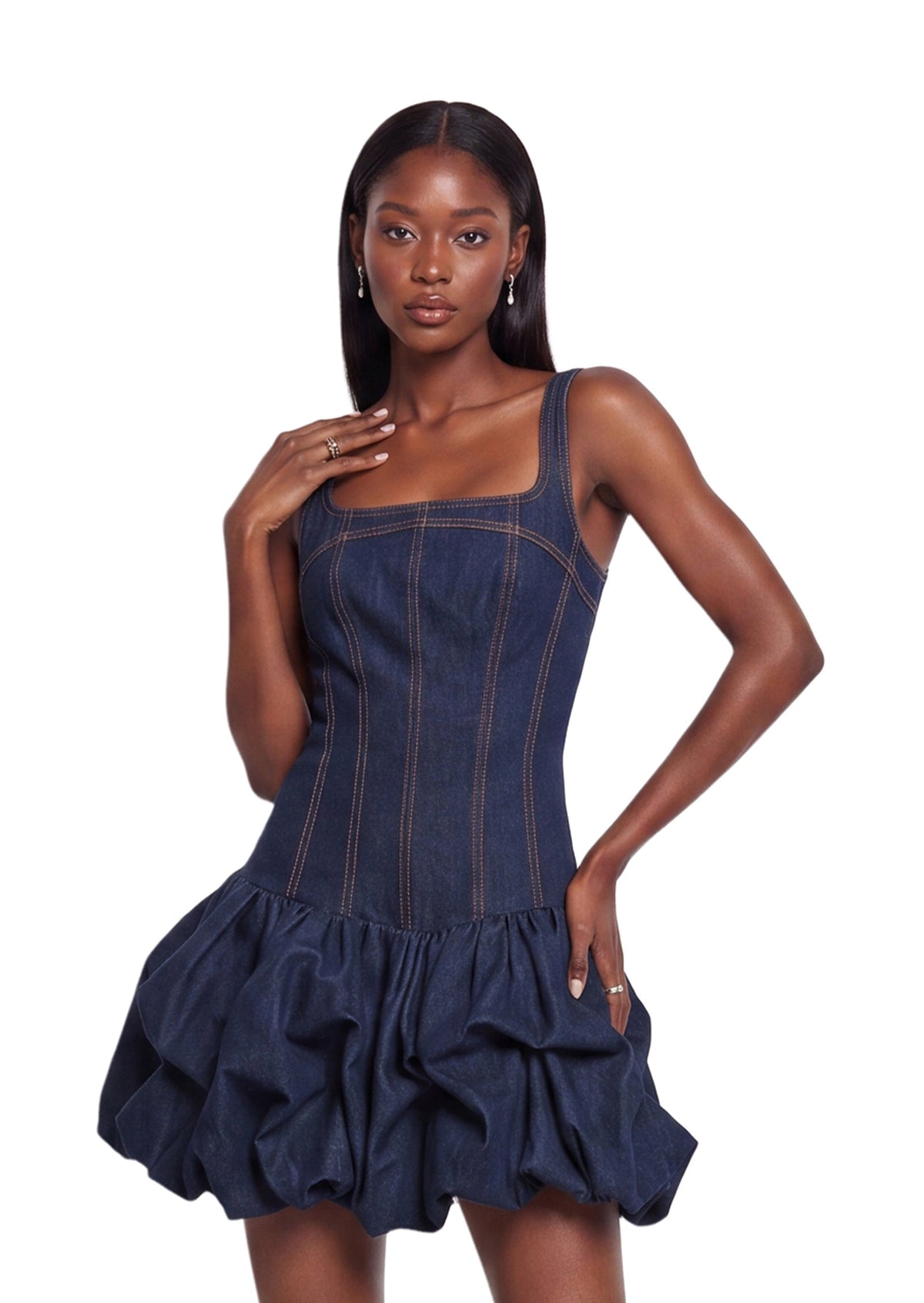 Macadrian Sleeveless Denim Mini Dress