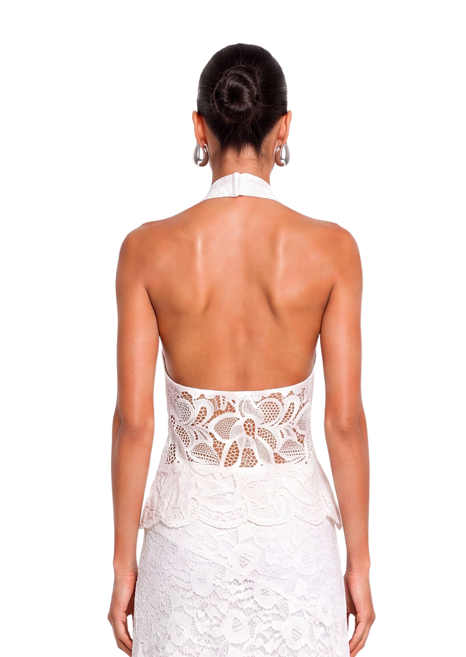 Ichtaca Lace Sleeveless Halter Top
