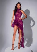 Habib Halter Neck Lace Maxi Dress
