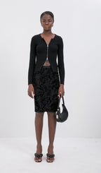 Trendy Pattern Texture Midi Skirt