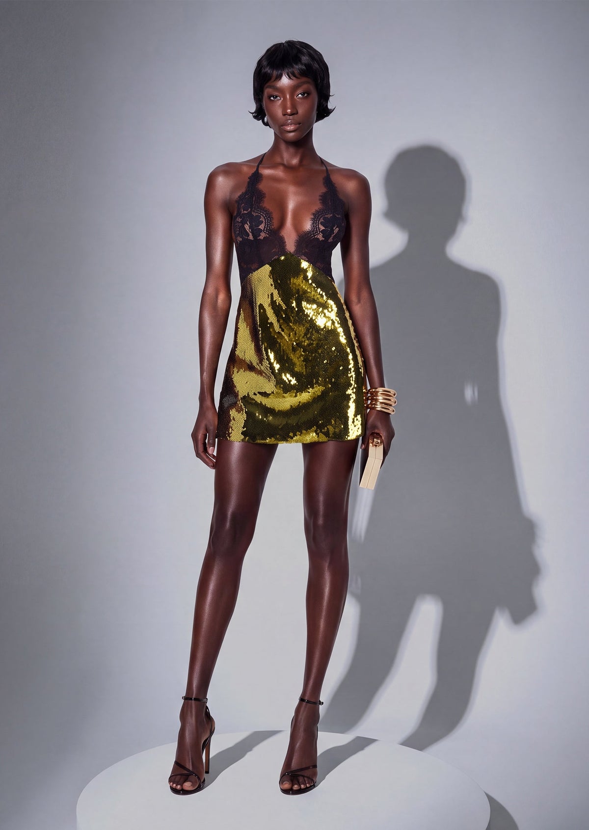 Gabe Lace  Sequin Mini Dress