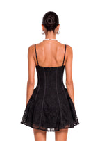 Jacinda  Sleeveless Lace Slip Dress In Black