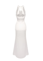 Ebbe Halter Neck Lace  Satin Maxi Dress