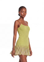 Dewitt Ruffled Hem Knitted Mini Dress