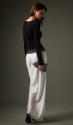 Open Twist Lace Maxi Dress In Black White