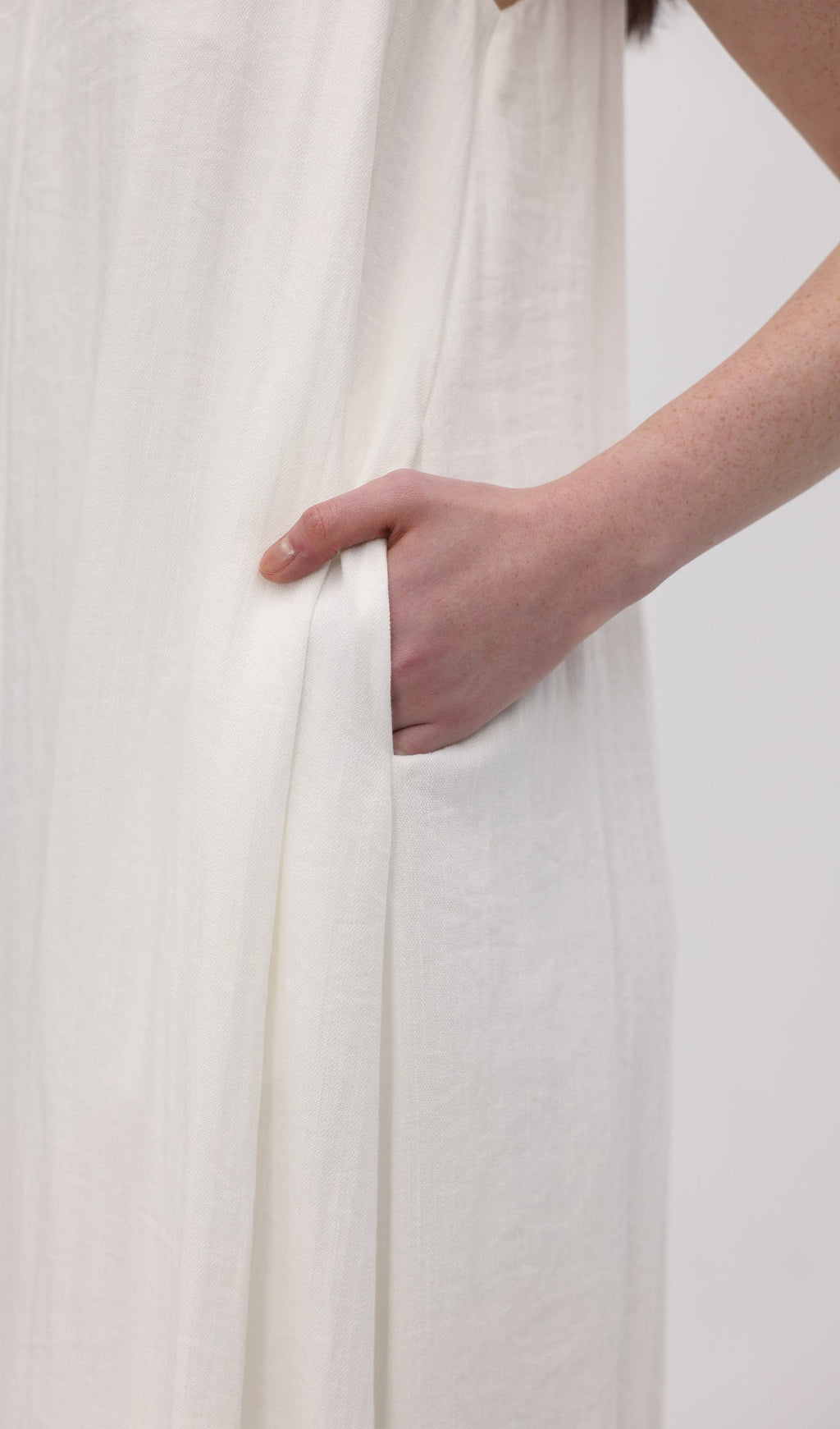 Embroidered Ramie Midi Dress