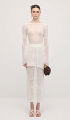 Knit Cover Up Backless Mini Dress In White