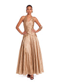 Waldo Halter Neck Maxi Dress In Champagne
