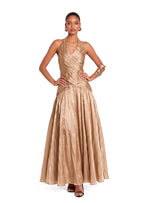 Waldo Halter Neck Maxi Dress In Champagne