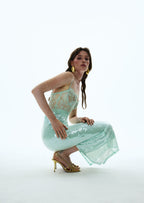 Alixandra Maxi Dress With Sheer Lace Bustier