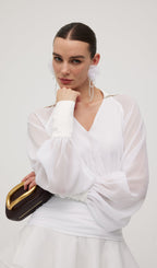 Solid Lantern Sleeve Mini Dress