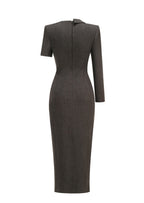 Zaltana Lace-Trimmed Slit Midi Dress