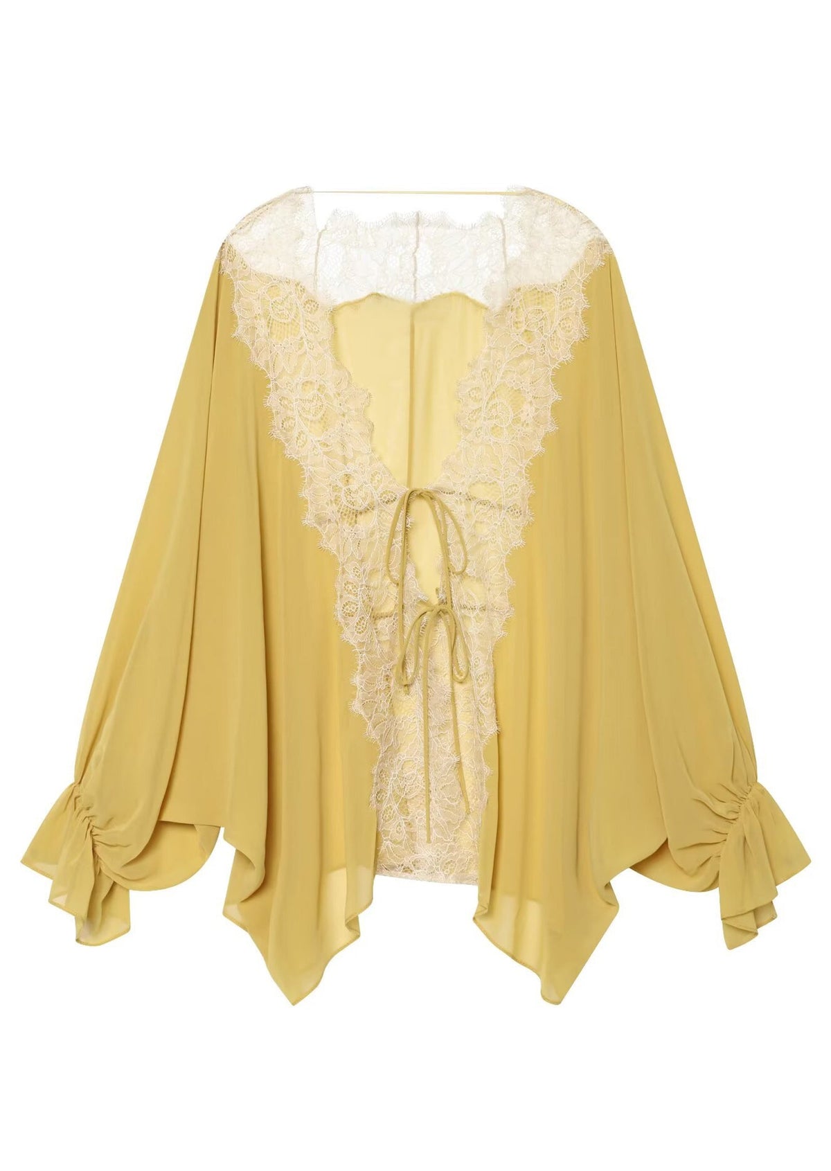 Kader Sheer Lace Top In Yellow