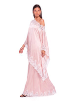 Cadfan Satin Lace Trim Skirt Set In Pink